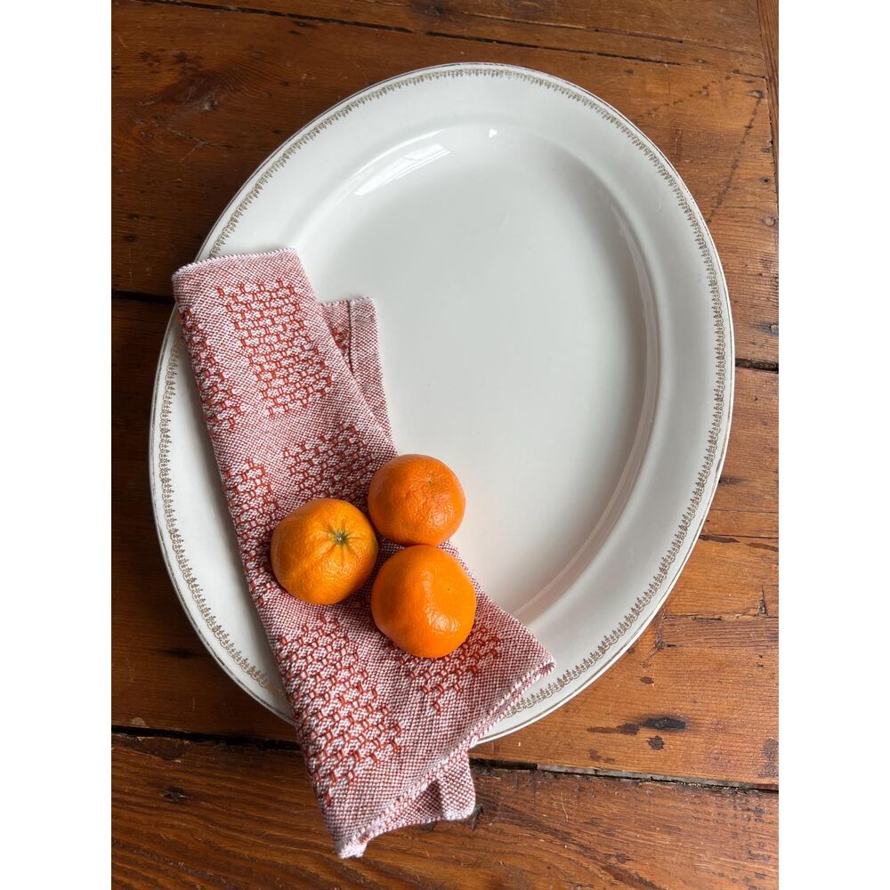 Antique Ironstone Platter Large Serving Tray Holiday Farmhouse Table Decor